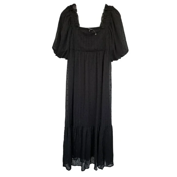 By The River | Dresses | By The River Womens Chiffon Midi Dress Short Balloon Sleeve Lined Size S Black | Poshmark By The River | Dresses | By The River Womens Chiffon Midi Dress Short Balloon Sleeve Lined Size S Black | Poshmark